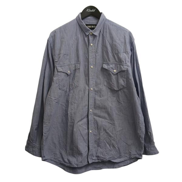 【値下げ】AUBERGE  DIA size44 オーベルジュ AUBERGE serge rose シャンブレー 長袖シャツ スカイ