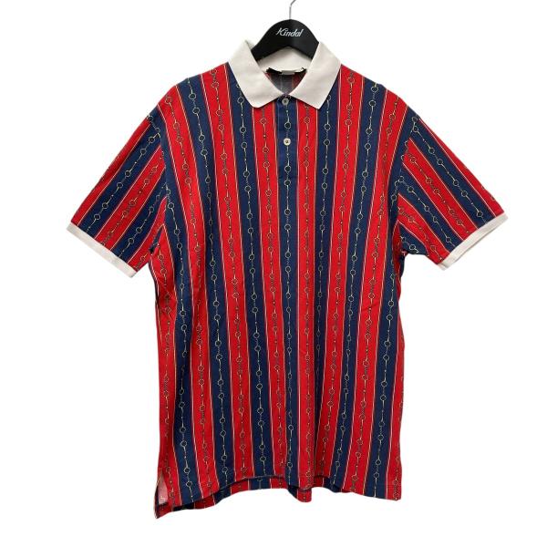 GUCCI（グッチ） ポロシャツ 564694 レッド×ネイビー サイズ：M