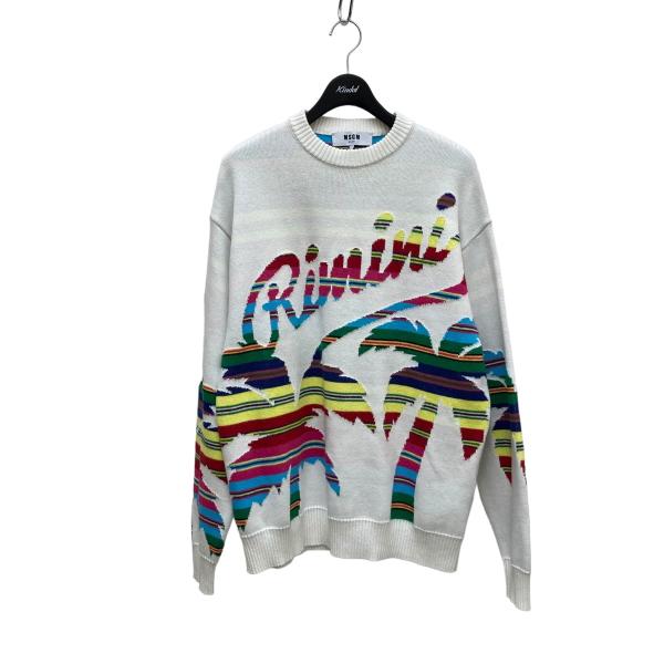 SALE】MSGM パームツリー柄クルーネックニット サイズ：XS （堅田店