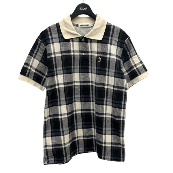 A BATHING APE（アベイシングエイプ） チェック ポロシャツ ベージュ