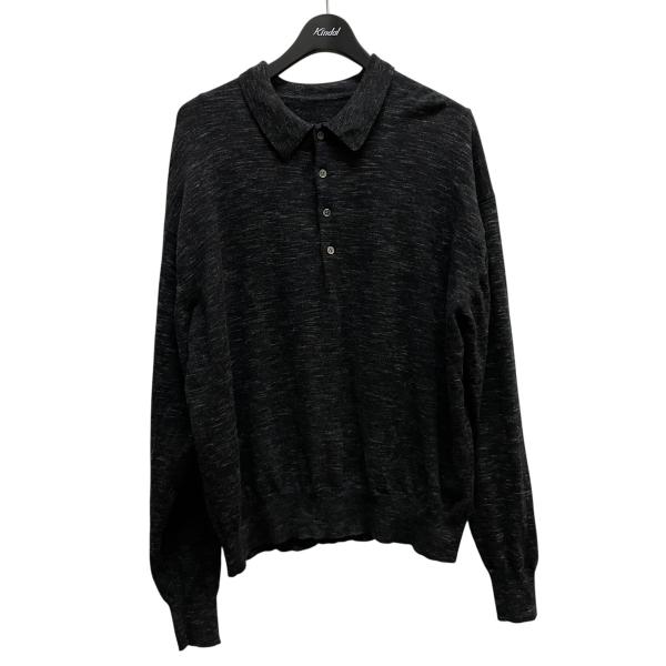 crepuscule　クレプスキュール　ポロシャツ　Black crepuscule クレプスキュール 長袖ポロシャツ 2403-010 ブラック