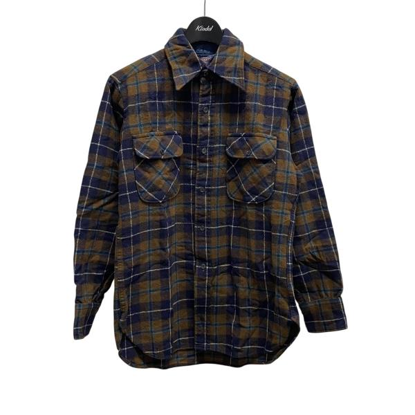 大人気❗️PENDLETON プルオーバー チェック ネルシャツ M ブラウン系 大人気❗️PENDLETON プルオーバー チェック ネルシャツ M ブラウン系