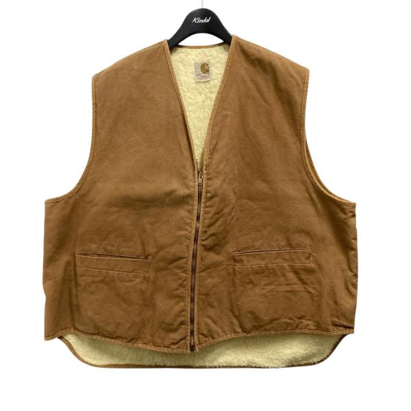 Carhartt ベージュ ベスト 中古・古着通販】CarHartt (カーハート) ボアベスト ベージュ
