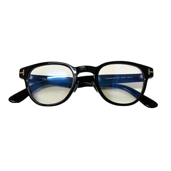 美品 TOM FORD トムフォード メガネフレーム TF5783-D 度入り イタリア製 ウェリントン 日本企画 001 ブラック/ゴールド 61004444 TOM FORD（トムフォード） 【値下げ】TOM FORD ボスリントン眼鏡