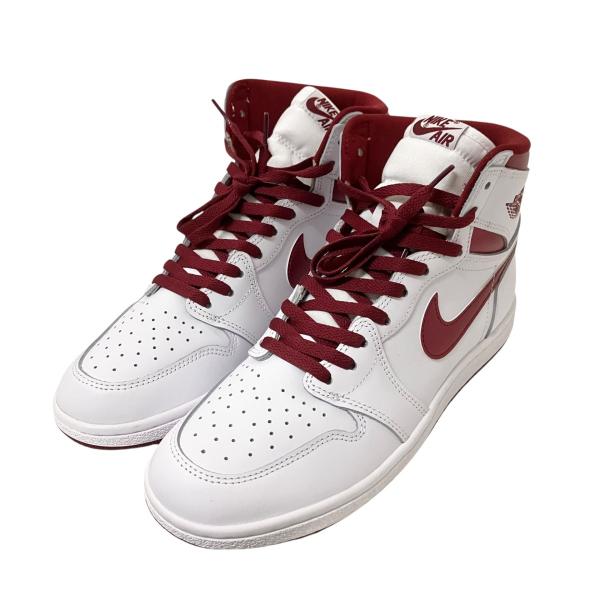 ナイキ NIKE AIR JORDAN 1 HIGH 85 ハイカットスニーカー BQ4422 161 ホワイト×ワインレッド サイズ：28.5cm