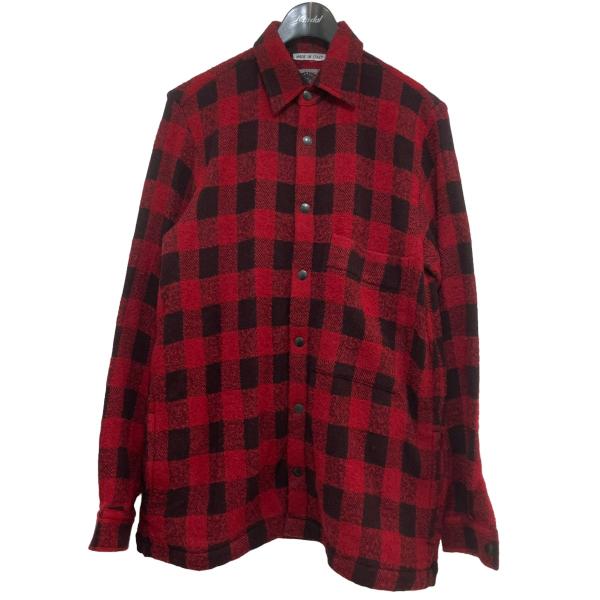 destin カシミヤ混チェックシャツ destin 【値下げ】destin カシミヤ混チェックシャツ レッド