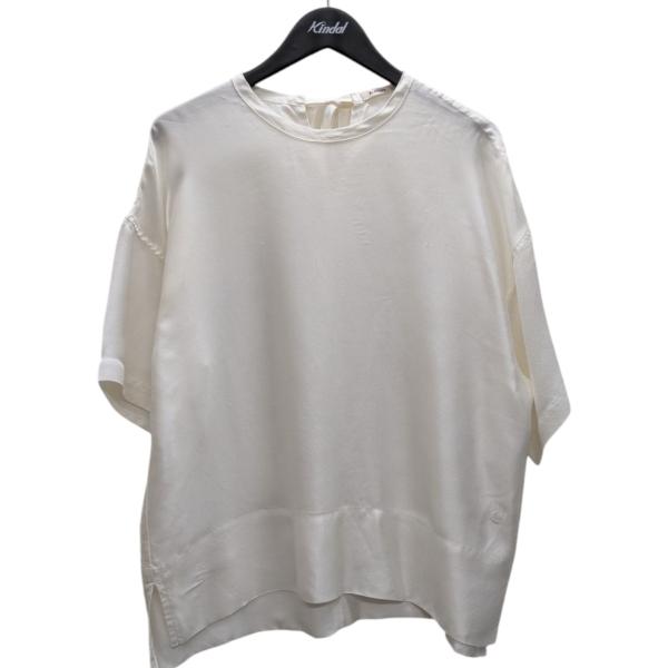 美品✨ブラミンク シルク インティメイト ブラウス　ロゴ刺繍　バックリボン ブラミンク シルク インティメイト ブラウス ロゴ刺繍 バック