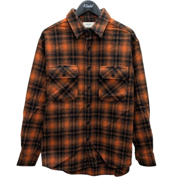 トップス CELINE 21AW Checked Wool Loose Shirts CELINE（セリーヌ） CELINE Loose Shirt in Checked Wool ウール