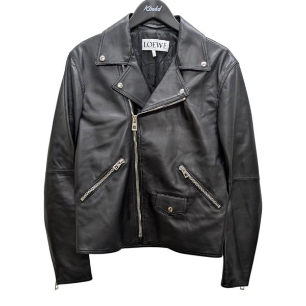 LOEWE ライダース　黒　３８ LOEWE（ロエベ） 【値下げ】LOEWE LEATHER BIKER JACKET ライダース