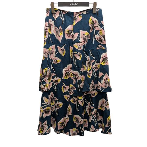 美品　MARNI マルニ 花柄 フラワー スカート　40 MARNI（マルニ） 【値下げ】MARNI 花柄スカート ブルー サイズ：40