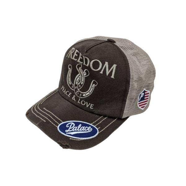 新品 パレス メッシュキャップ 黒 25ss 宮殿 PALACE パレス 25AW FREEDOM DISTRESSED TRUCKER メッシュ