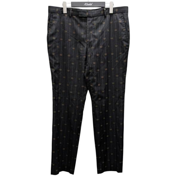 GUCCI グッチ　GGロゴ パンツ ストレッチ　グレー 極美品 GUCCI（グッチ） 【値下げ】GUCCI GGロゴパンツ グレー サイズ：54