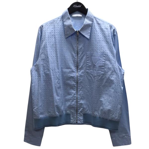PRADA（プラダ） スタッズジップアップシャツジャケット ブルー サイズ