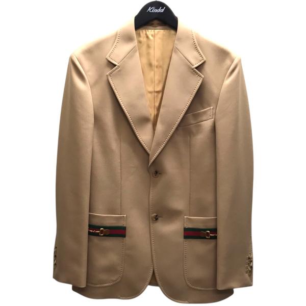 Gucci ベージュ テーラードジャケット イタリア製 イタリア製 ベージュ テーラードジャケット GUCCI ウエスト 細目