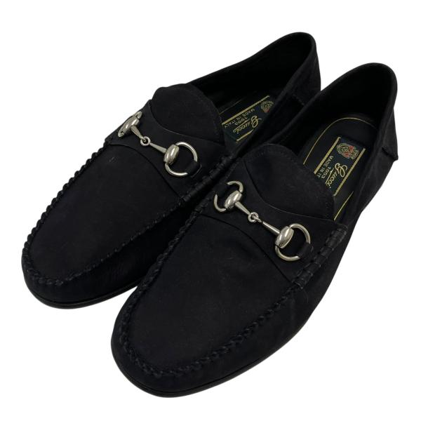 GUCCI（グッチ） ホースビットスエードローファー ブラック サイズ：7