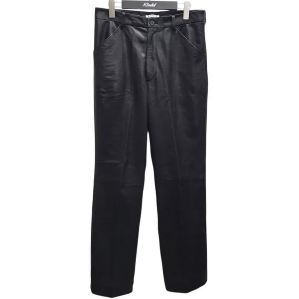 AURALEE オーラリー A21AP02GL レザー パンツ 黒 4 AURALEE（オーラリー） 【値下げ】AURALEE 26SS 「TEXTURED LAMB