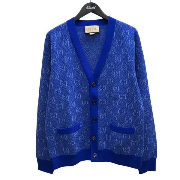 GUCCI（グッチ） GUCCI GGウール ジャカード カーディガン ブルー