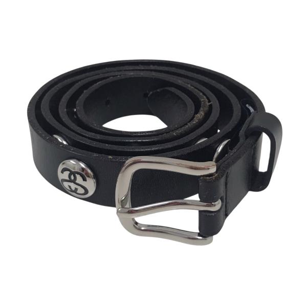 STUSSY スタッズ付きレザーベルト S/M STUSSY（ステューシー） stussy ss link studded belt スタッズレザー