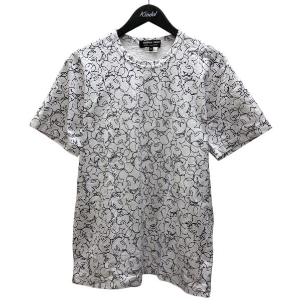 【値下げ】COMME des GARCONS HOMME DEUX×Disney プリントTシャツ ホワイト×ブラック サイズ：M (原宿店)