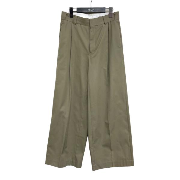 値下げ】EBURE クリアコットンツイルワンタックワイドパンツ ベージュ  