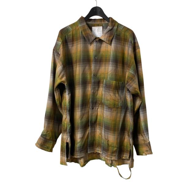 アンセルム ANCELLM 24AW R C CHECK CRASH LS SHIRT チェックシャツ 