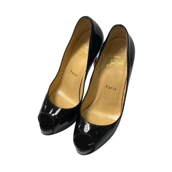 美品 クリスチャンルブタン オープントゥ パンプス 黒 サイズ36 Christian Louboutin⭐クリスチャンルブタンオープントゥパンプス 美品