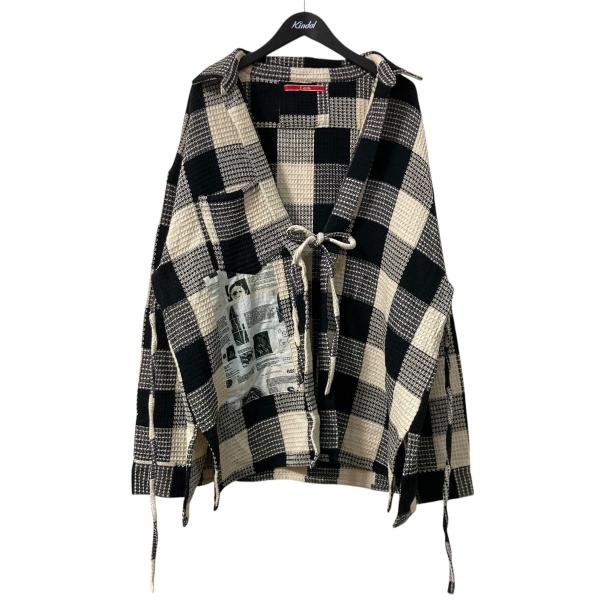 LEH（レー） 羽織Shirts チェック柄ワッフルシャツジャケット LEH-913
