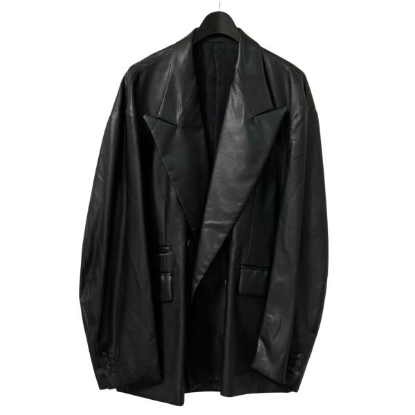 シュタイン stein fake leather double brested jacket フェイクレザー