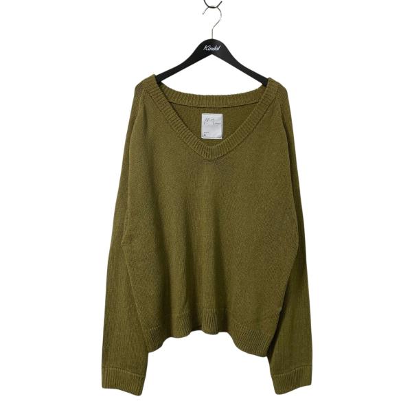 ANCELLM グリーン ニット　サイズ2 ANCELLM グリーン ニット サイズ2 ANCELLM（アンセルム）】UV NECK