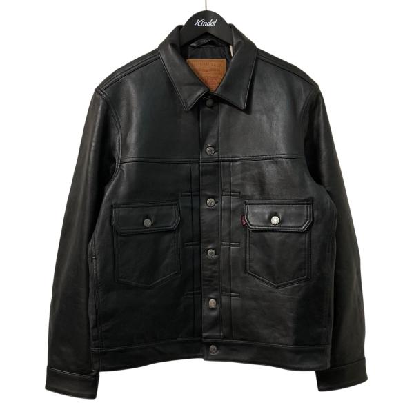 Levi’s leather jacket M Levi's（リーバイス） LEVI'S PREMIUM BLACK TYPE2 TRUCKER LEATHER