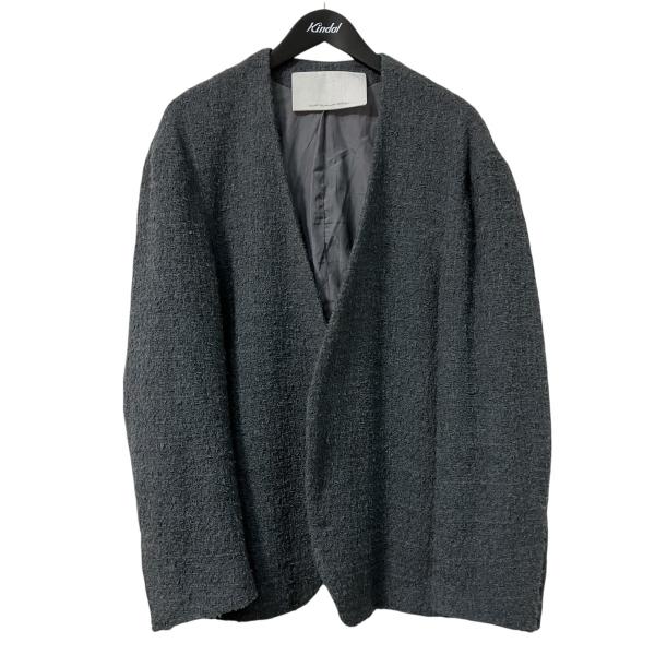 値下げ❗️norman ノルマン　ハリスツイード　ノーラカージャケットお洒落❗️ ノノット NONNOTTE DRAPING NO COLLAR N JACKET ツイードジャケット
