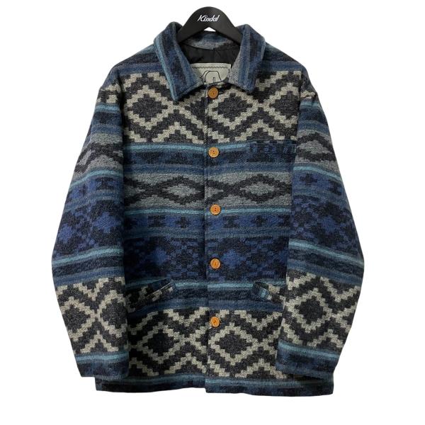サバナソサエティー SAVANA SOCIETY MADE IN FRANCE ネイティブ柄 カバーオールジャケット ブルー サイズ：-