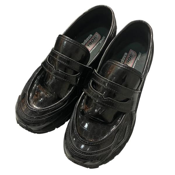 ニューバランス NEW BALANCE パイソン柄エナメルローファー U1906LCR ブラック サイズ：25.5cm