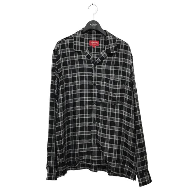 トップス 19SS Supreme Plaid Rayon Shirt Black L Supreme（シュプリーム） 【値下げ】Supreme Plaid Rayon Shirt
