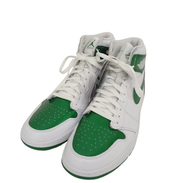 ナイキ NIKE AIR JORDAN 1 HIGH GOLF スニーカー DQ0660-130 ホワイト×グリーン サイズ：30.0cm