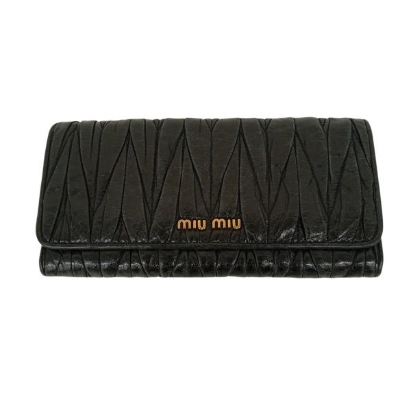 miu miu（ミュウミュウ） マテラッセ 財布 ブラック : カインドオル