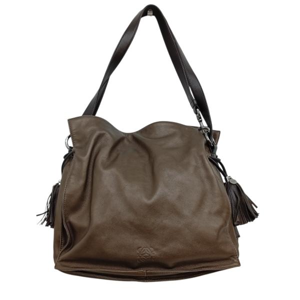 【美品】ロエベ フラメンコ ブルー タッセル ナッパレザー アナグラム LOEWE（ロエベ） フラメンコ アナグラム タッセル ショルダーバッグ