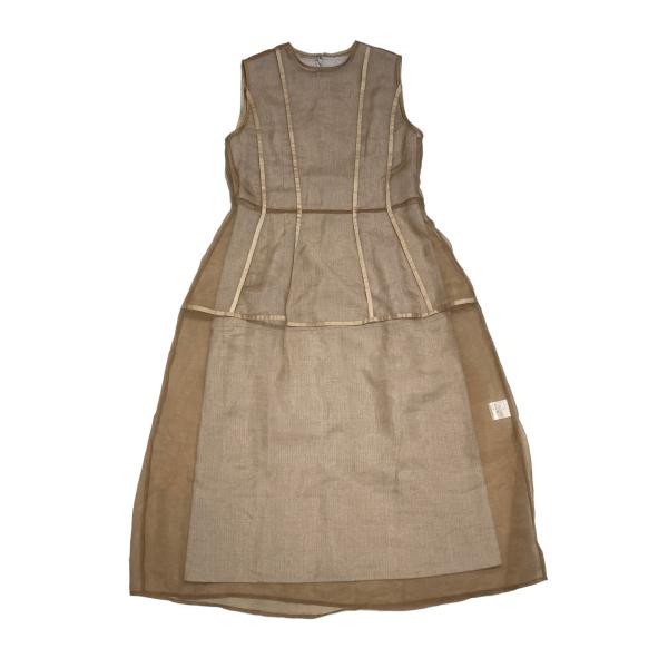 値下げ】LE CIEL BLEU 21SS Sculpted Organza Overlay Dress ベージュ 