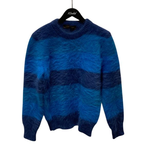 極美品 ルイヴィトン 2019年 ニット Mサイズ LVロゴ ブルー シルク混 極美品 ルイヴィトン 2019年 ニット Mサイズ LVロゴ ブルー シルク混