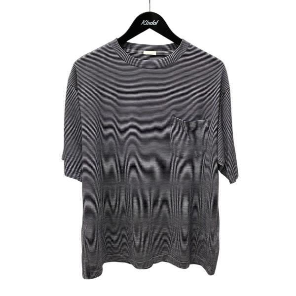 COMOLI（コモリ） ウール天竺 クルーネック ボーダー Tシャツ T01