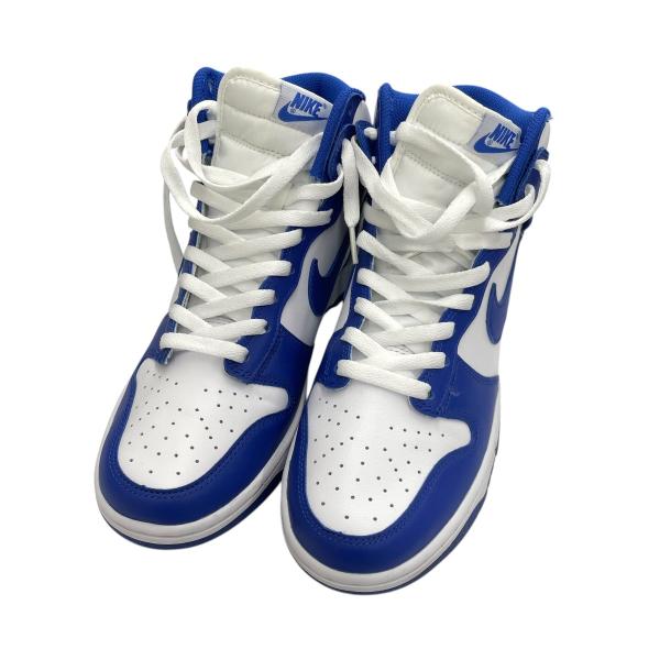 ナイキ NIKE DUNK HI RETRO ハイカットスニーカー DD1399-102 ホワイト×ブルー サイズ：27