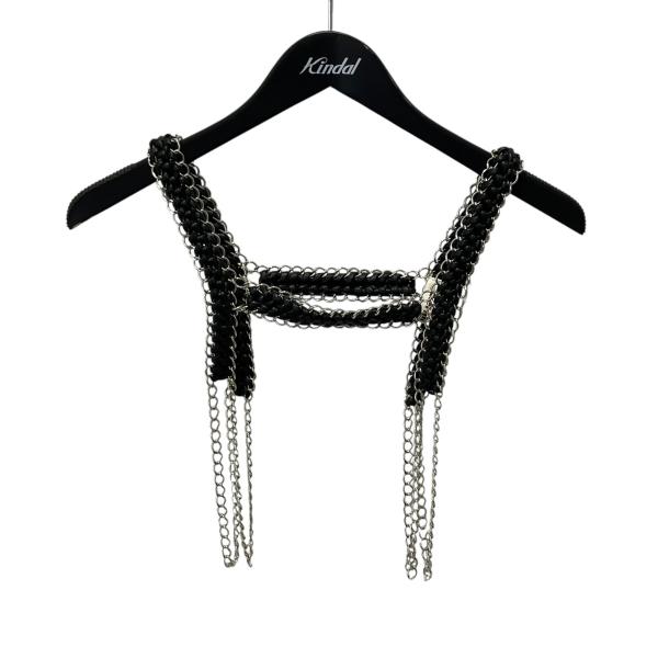 noir kei ninomiya ブラックがま口 ベスト ハーネス Sサイズ noir kei ninomiya ノワールケイニノミヤ 合皮コードチェーンハーネス