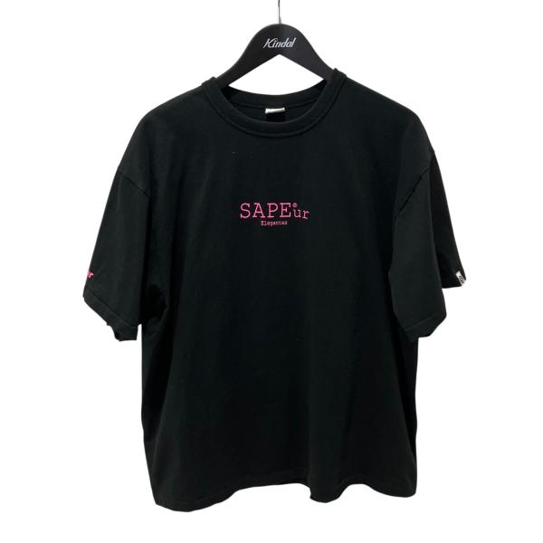 サプール SAPEur RODMAN 半袖Tシャツ ブラック×ピンク サイズ：L