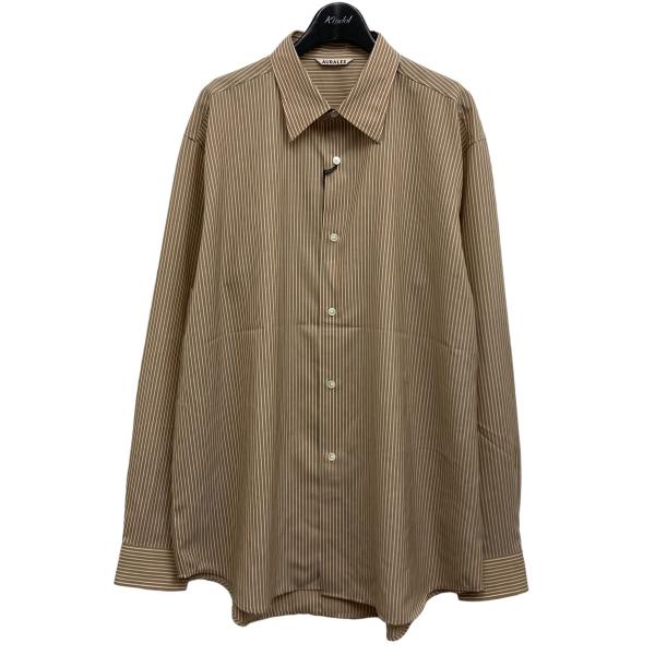 AURALEE 24aw ストライプスタンドカラーシャツsize4 【公式通販】