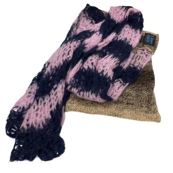 RAF SIMONS（ラフ シモンズ） マフラー ピンク×ブラウン サイズ