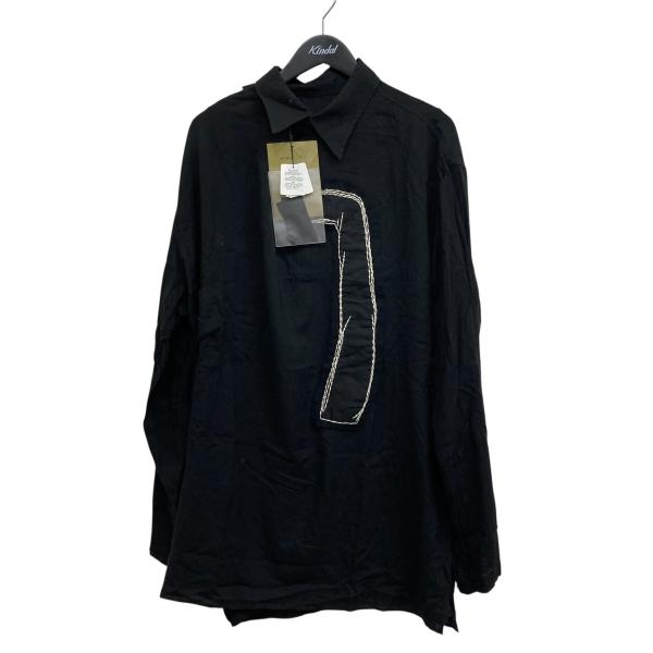 Yohji Yamamoto ブラック長袖シャツ Yohji Yamamoto 美品 ヨウジヤマモト ノワール 長袖 フード付き