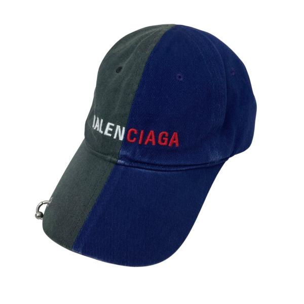 BALENCIAGA バレンシアガ バイカラーキャップ ネイビー×グレー
