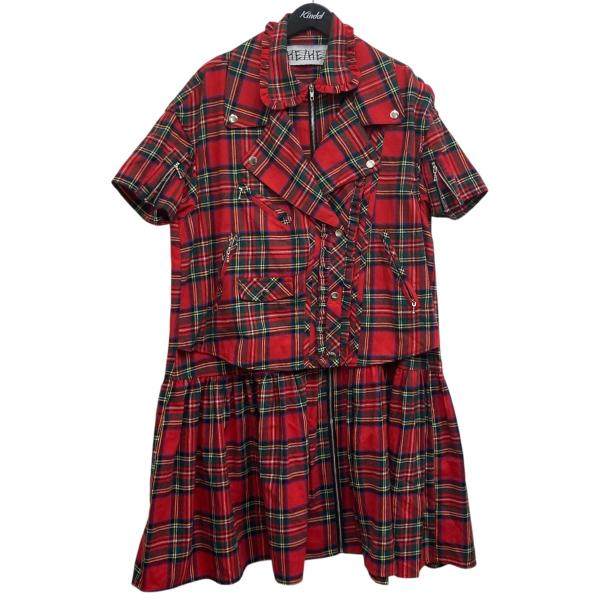 新品 HEIHEI ヘイヘイ リボン ワンピース チェック レッド ROP-RD HEIHEI / リボンワンピースの通販 by ❤️‍🔥🌵🛴｜ラクマ