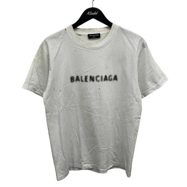 BALENCIAGA ダメージ加工Tシャツ BALENCIAGA（バレンシアガ） ダメージ加工Tシャツ ホワイト サイズ：M