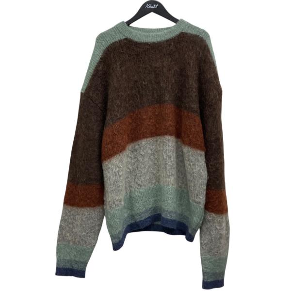 YOKE マルチボーダー モヘアニット サイズ3 YOKE(ヨーク)｜【MEN】モヘアボーダーカーディガン/ブラウン×レッド の